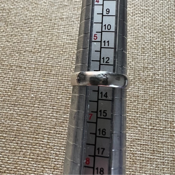 New Zebra Calcite Stone Silver Overlay Ring Size 6 - Picture 4 of 6